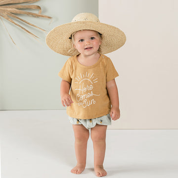 T-Shirt Here Come the Sun - Moutarde - 6/12 Mois