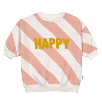 Sweat Little Gang Happy Blanc Rose